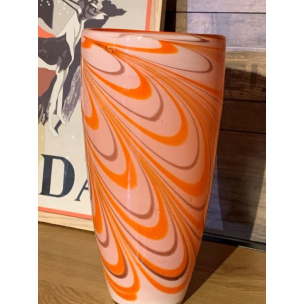 Vintage swirl vase, orange